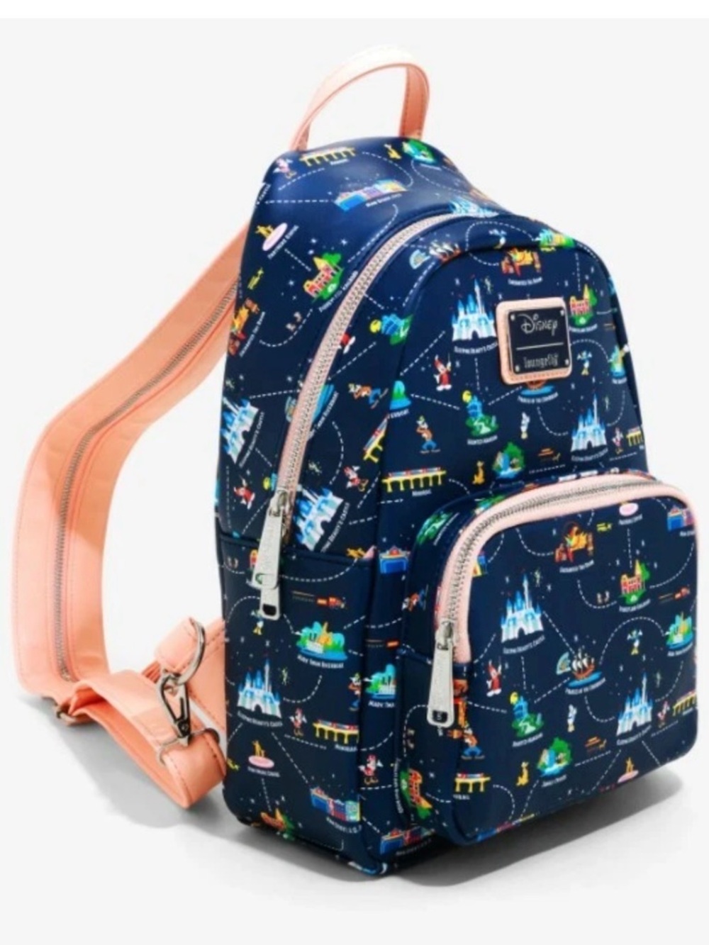 Loungefly Disneyland 65th Anniversary Map 2-1 Convertible Mini Backpack NWOT